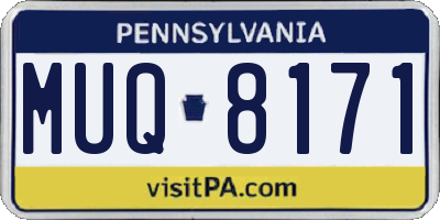 PA license plate MUQ8171