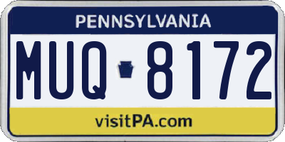 PA license plate MUQ8172