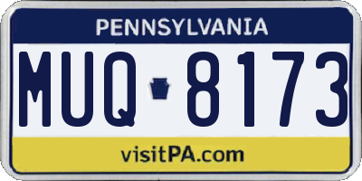 PA license plate MUQ8173