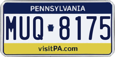 PA license plate MUQ8175