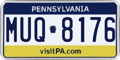 PA license plate MUQ8176