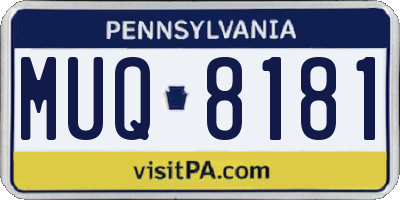 PA license plate MUQ8181