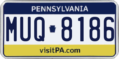 PA license plate MUQ8186