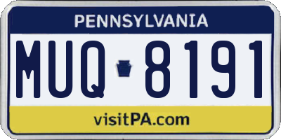PA license plate MUQ8191