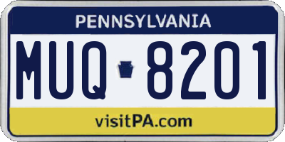 PA license plate MUQ8201