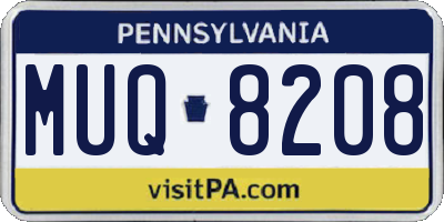 PA license plate MUQ8208