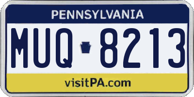 PA license plate MUQ8213