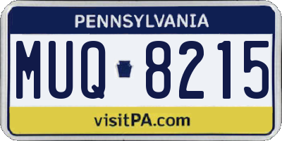 PA license plate MUQ8215