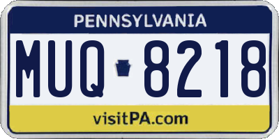 PA license plate MUQ8218
