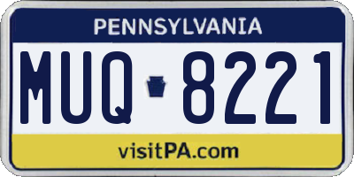 PA license plate MUQ8221