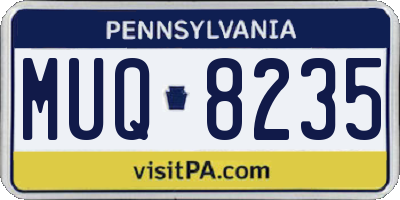 PA license plate MUQ8235