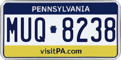 PA license plate MUQ8238