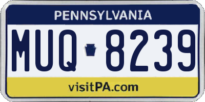 PA license plate MUQ8239