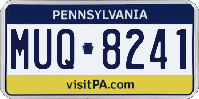 PA license plate MUQ8241