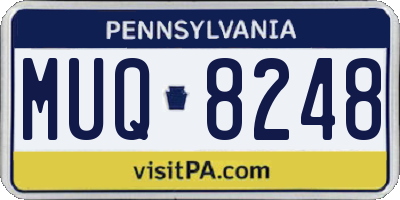 PA license plate MUQ8248