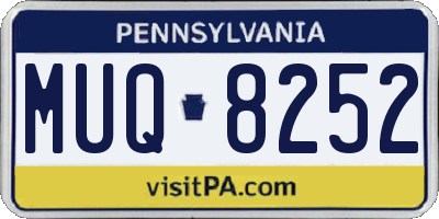 PA license plate MUQ8252