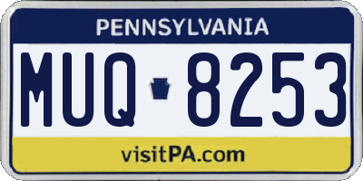 PA license plate MUQ8253