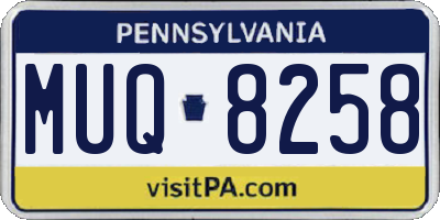 PA license plate MUQ8258