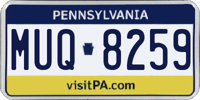 PA license plate MUQ8259