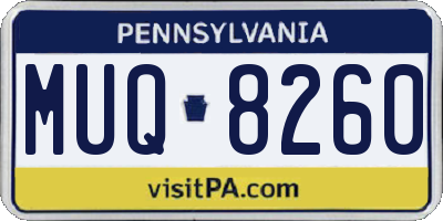 PA license plate MUQ8260