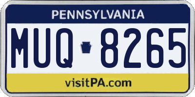PA license plate MUQ8265