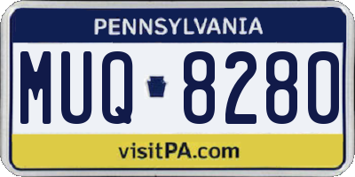 PA license plate MUQ8280