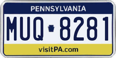 PA license plate MUQ8281