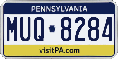 PA license plate MUQ8284
