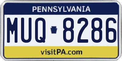 PA license plate MUQ8286