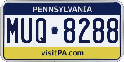 PA license plate MUQ8288