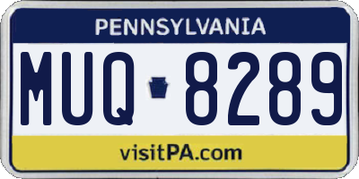PA license plate MUQ8289