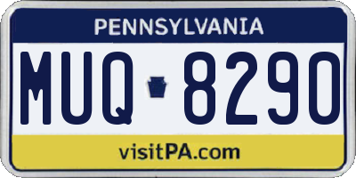PA license plate MUQ8290