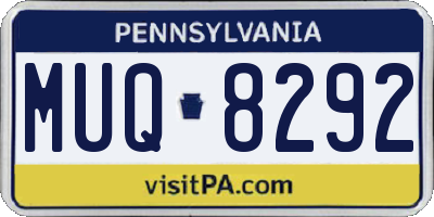 PA license plate MUQ8292