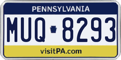 PA license plate MUQ8293