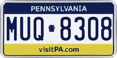 PA license plate MUQ8308