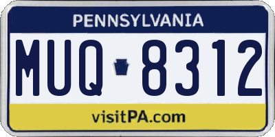 PA license plate MUQ8312