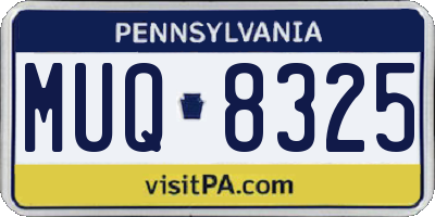 PA license plate MUQ8325