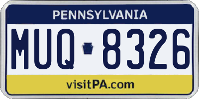 PA license plate MUQ8326