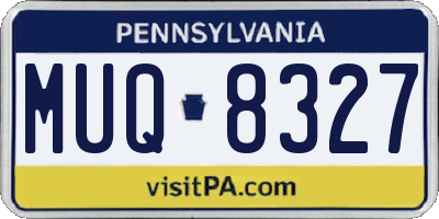 PA license plate MUQ8327