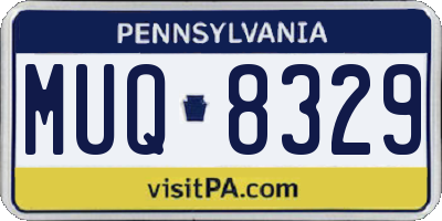 PA license plate MUQ8329