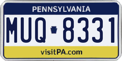PA license plate MUQ8331