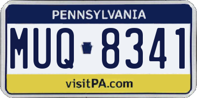 PA license plate MUQ8341