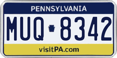 PA license plate MUQ8342