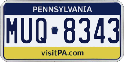 PA license plate MUQ8343