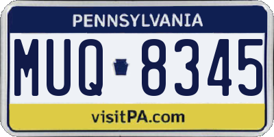 PA license plate MUQ8345