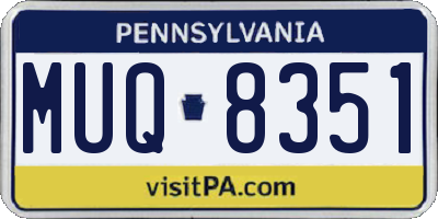 PA license plate MUQ8351