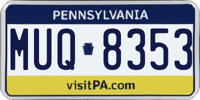 PA license plate MUQ8353