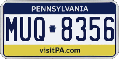 PA license plate MUQ8356