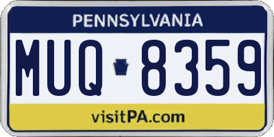 PA license plate MUQ8359