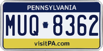 PA license plate MUQ8362